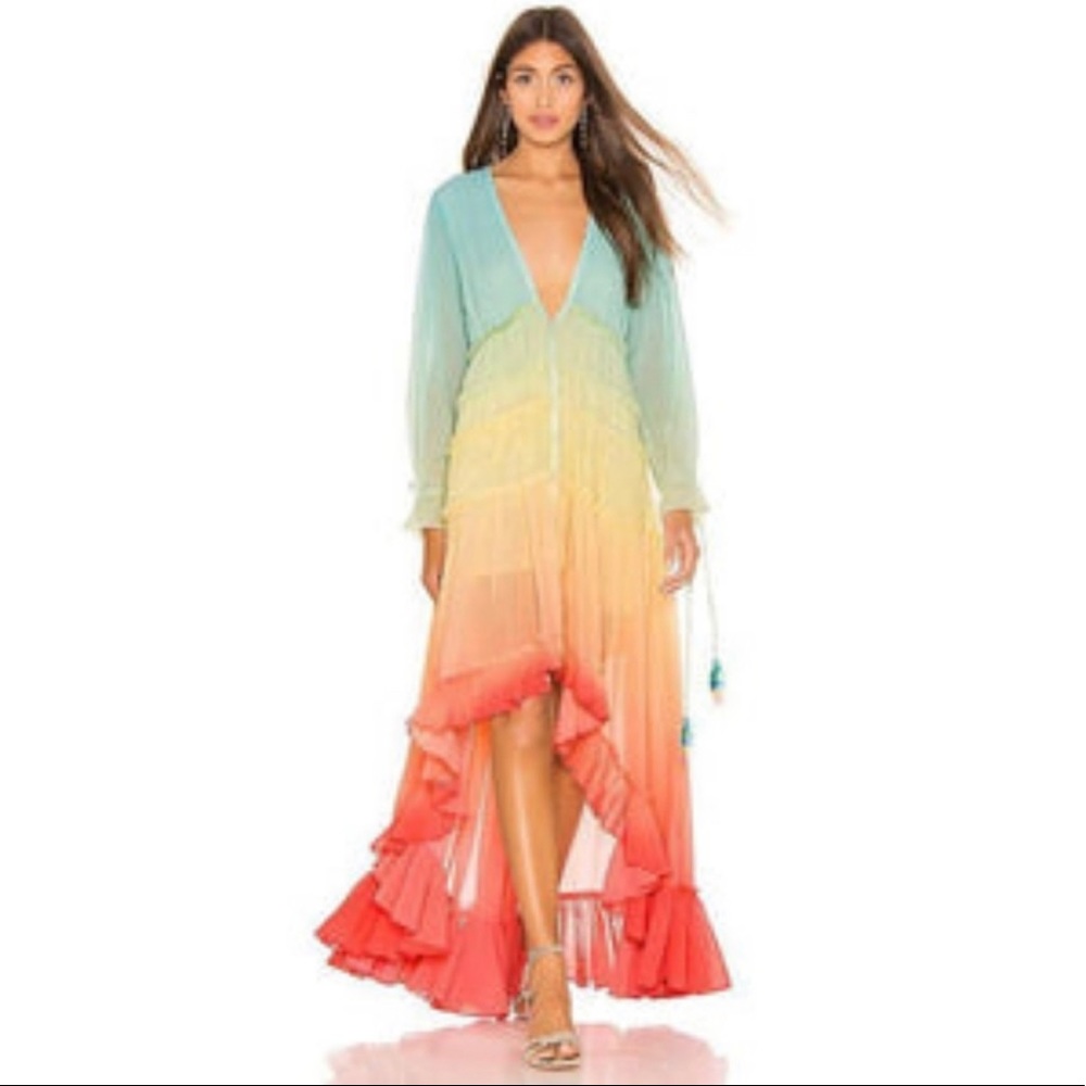 BOHO Beach Hut Rainbow Dresses Size L WARNING. Not made for busty. Use Chart - Picture 2 of 4